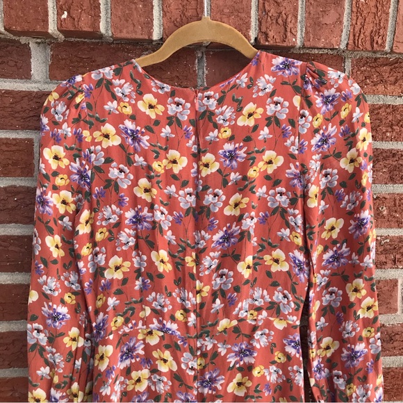 Anthropologie Yumi Kim Love Me Tender Floral Long Sleeve Midi Dress Size XS - Picture 8 of 14